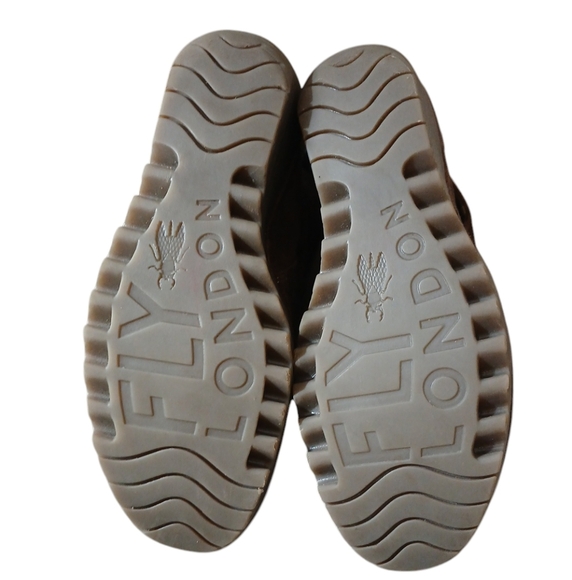 Fly London Yebi Brown Suede Slip on Booties Wedge Ankle Boots Size 8 - Picture 8 of 12